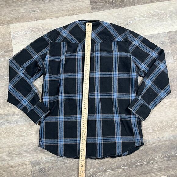Quiksilver Men's Plaid Button Down Flannel Shirt Size Medium Blue - Picture 8 of 13